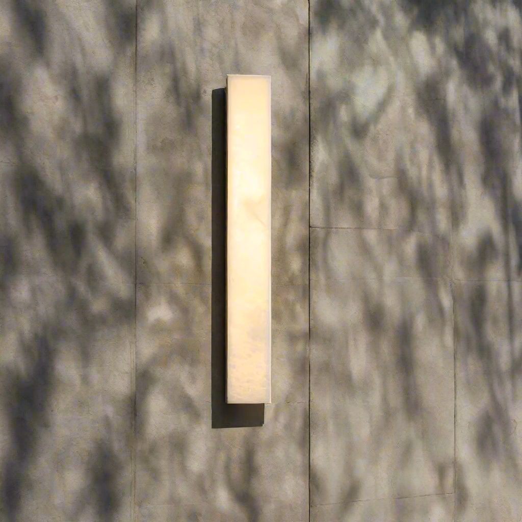 Modern Alabaster Rectangular Outdoor Wall Light LED 1-Light Lasson Living