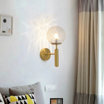 Nordic Brass Glass Globe Wall Sconce LED 1-Light Lasson Living