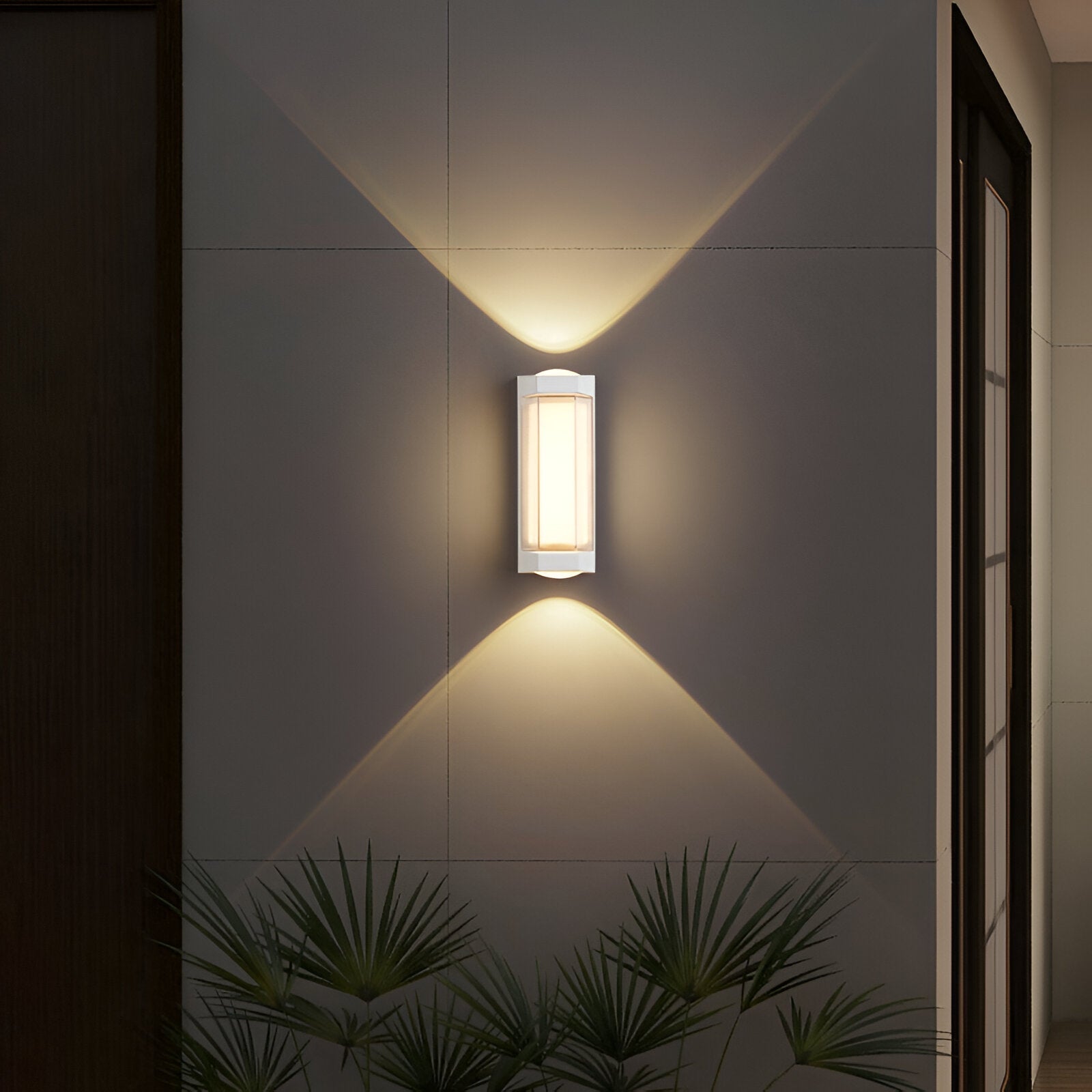 Nordic Minimalist Acrylic Rectangular Outdoor Wall Light LED Up-Down Lasson Living