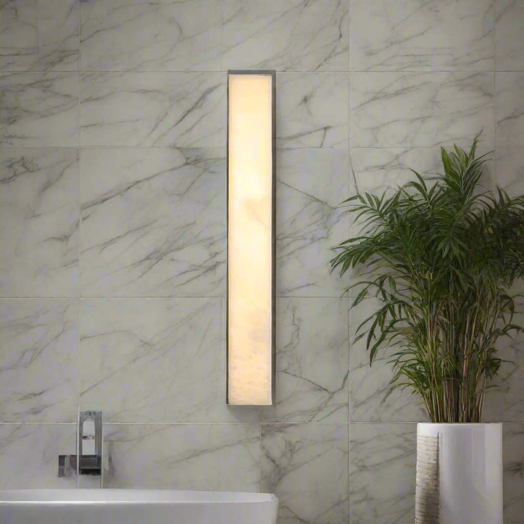 Modern Alabaster Rectangular Outdoor Wall Light LED 1-Light Lasson Living
