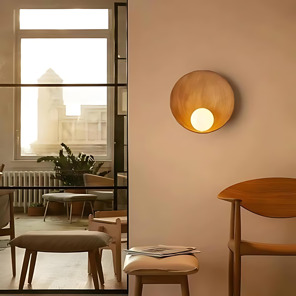 Modern Japandi Resin Bowl Wall Sconce G9 1-Light Lasson Living