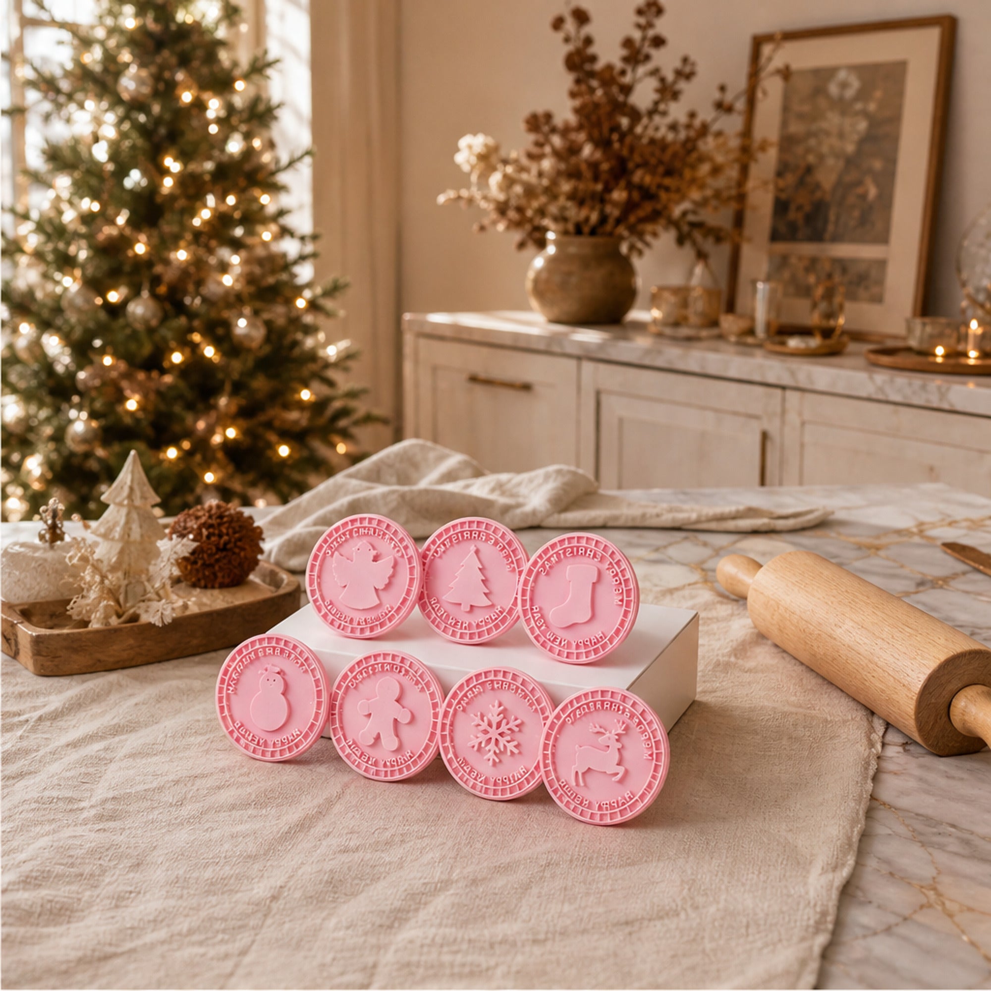 3D Embossing Christmas Cookie Stamp Set With Nine Festive Designs - Image 6