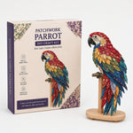 3D Fabric Patchwork Bird Kit With Pre-Cut Numbered Pieces And Wooden Stand - Image 3