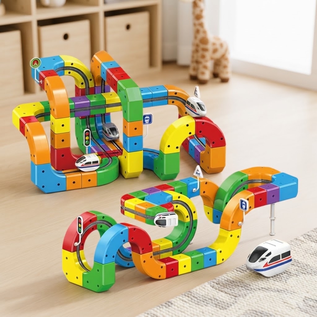 Tracki 3D Train Building Set For Kids Stem Toy With Rechargeable Train - Image 7