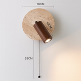 Modern Travertine Wood Rotatable Wall Sconce LED 1-Light Lasson Living