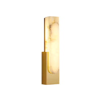 Modern Alabaster-Effect Brass Wall Sconce LED 1-Light Lasson Living
