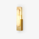 Modern Alabaster-Effect Brass Wall Sconce LED 1-Light Lasson Living