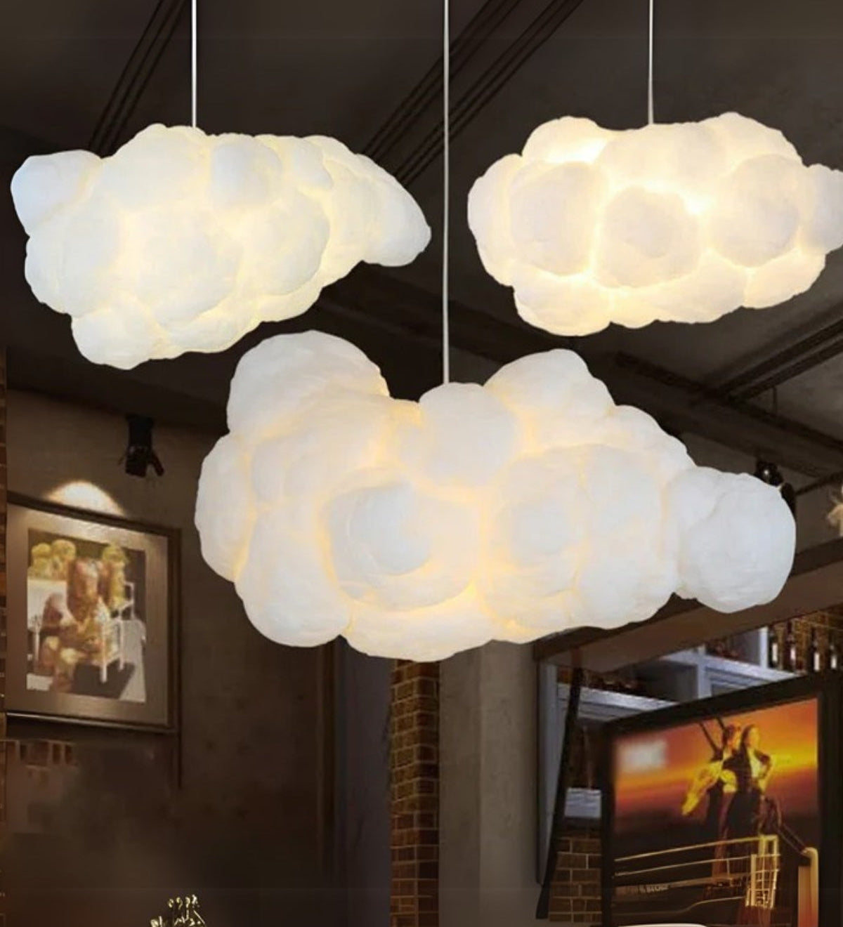 Modern Fibre Cloud Pendant Light 1-Light Lasson Living