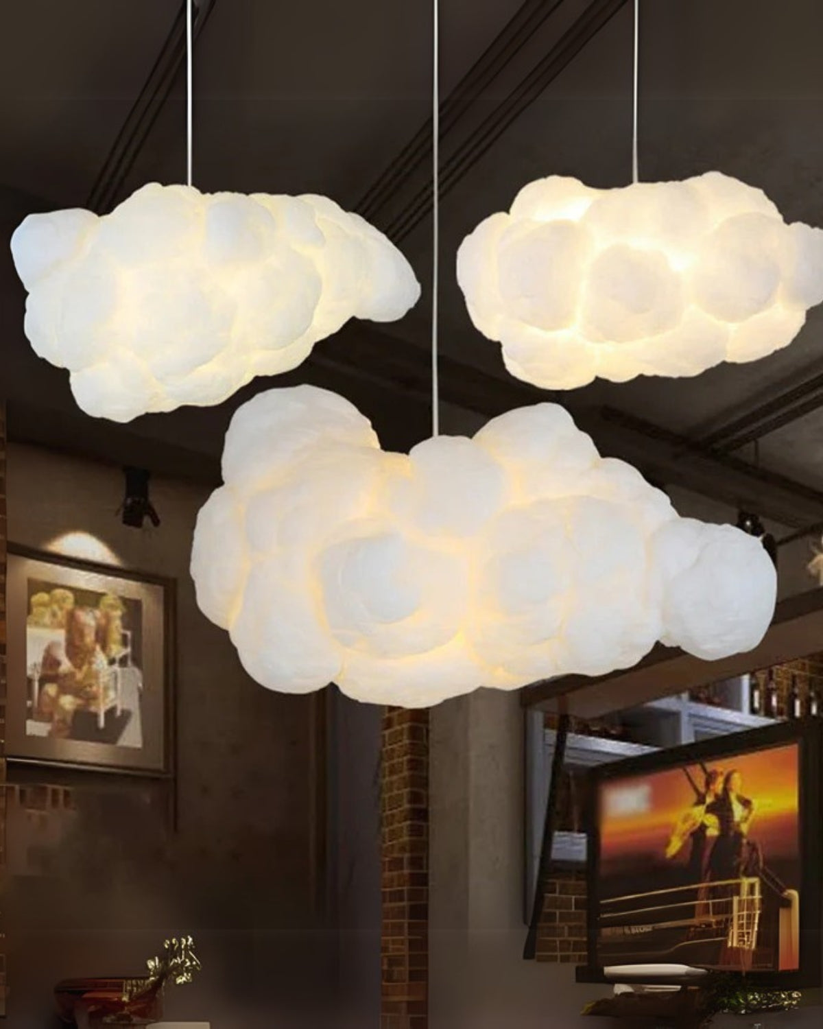 Modern Fibre Cloud Pendant Light 1-Light Lasson Living
