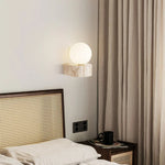 Modern Travertine Globe Wall Sconce LED 1-Light Lasson Living