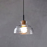 Nordic Rippled Glass and Wood LED Pendant Light | 1-Light Lasson Living