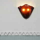 Retro Stained Glass Skirt Shell Wall Sconce LED 1-light Lasson Living