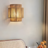 Vintage Bohemian Hand-Woven Rope Wall Sconce LED 1-Light Lasson Living