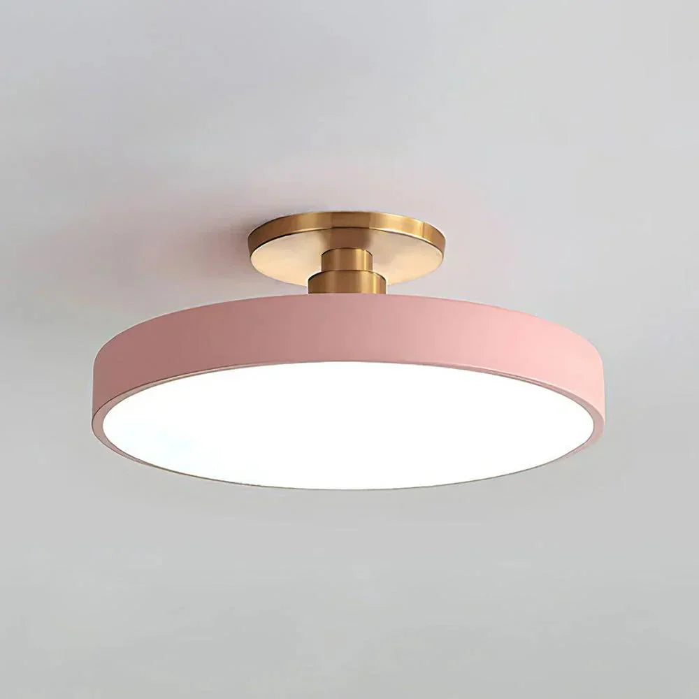 Modern Brass Round LED Ceiling Light 1-Light Lasson Living