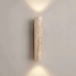 Modern Minimalist Travertine Marble Cylinder Wall Sconce LED 2-Light Lasson Living
