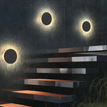 Modern Minimalist Round LED Wall Sconce IP65 Outdoor 1-Light Lasson Living