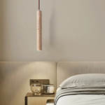 Minimalist Travertine Cylinder Pendant Light 1-Light Lasson Living