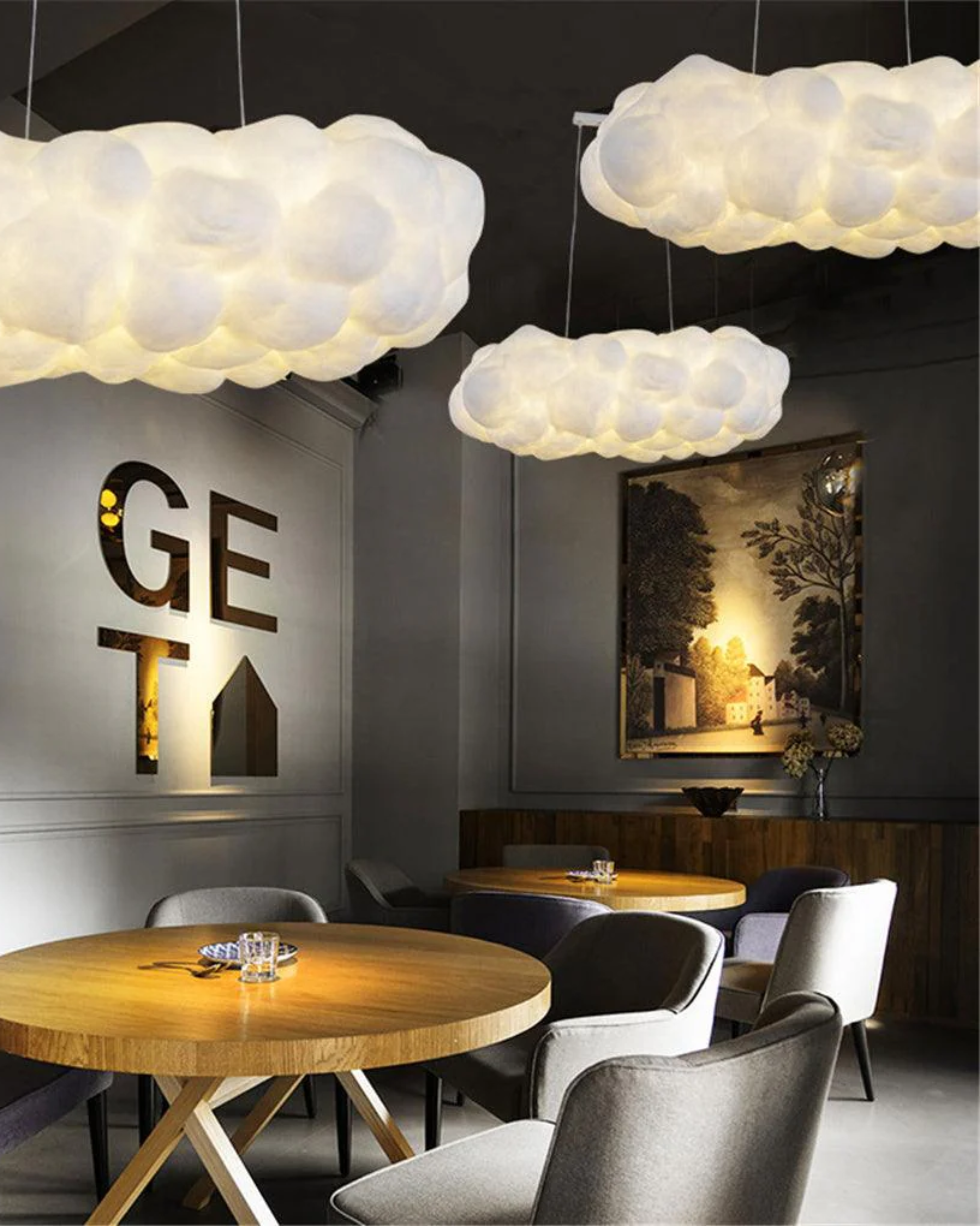 Modern Fibre Cloud Pendant Light 1-Light Lasson Living