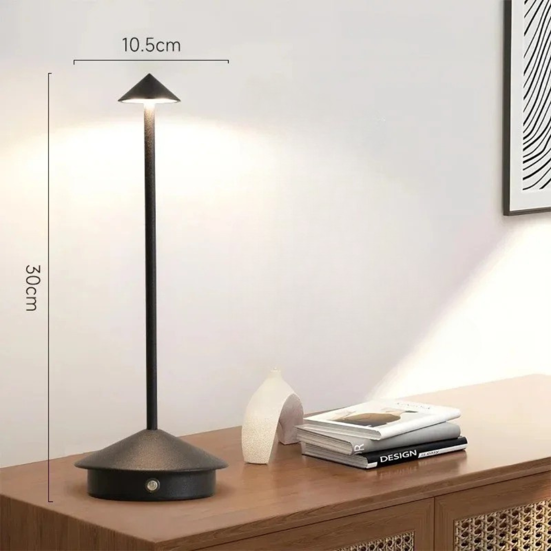 Modern Aluminium Cone LED Rechargeable Table Lamp 1-Light Lasson Living