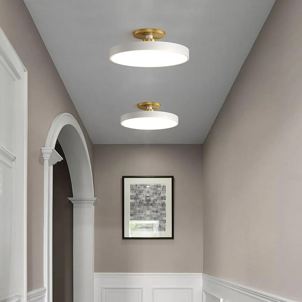 Modern Brass Round LED Ceiling Light 1-Light Lasson Living