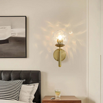Nordic Brass Glass Globe Wall Sconce LED 1-Light Lasson Living