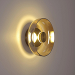 Minimalist Brass & Glass Round Wall Sconce LED 1-Light Lasson Living