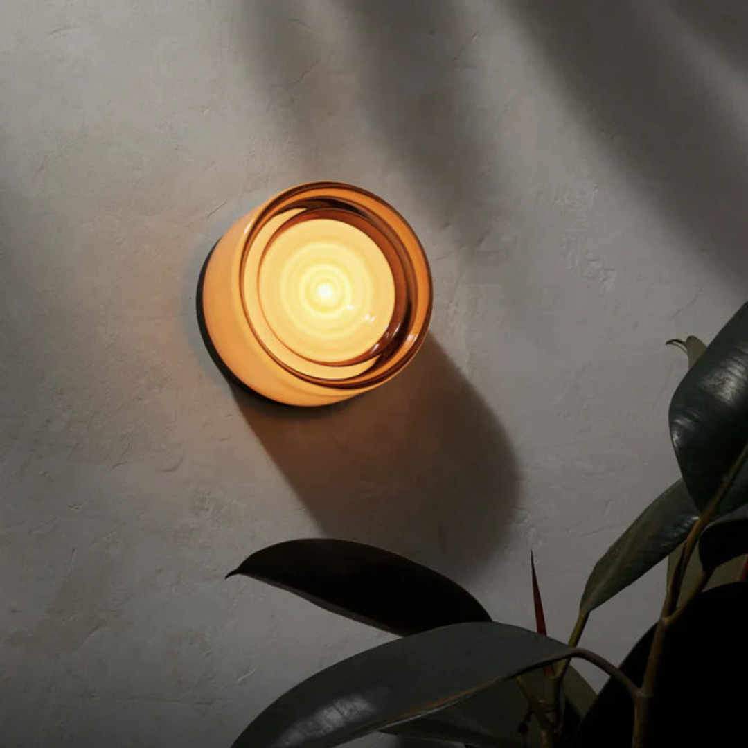Modern Glass Round Wall Sconce LED 1-Light Lasson Living