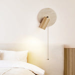 Modern Travertine Wood Rotatable Wall Sconce LED 1-Light Lasson Living
