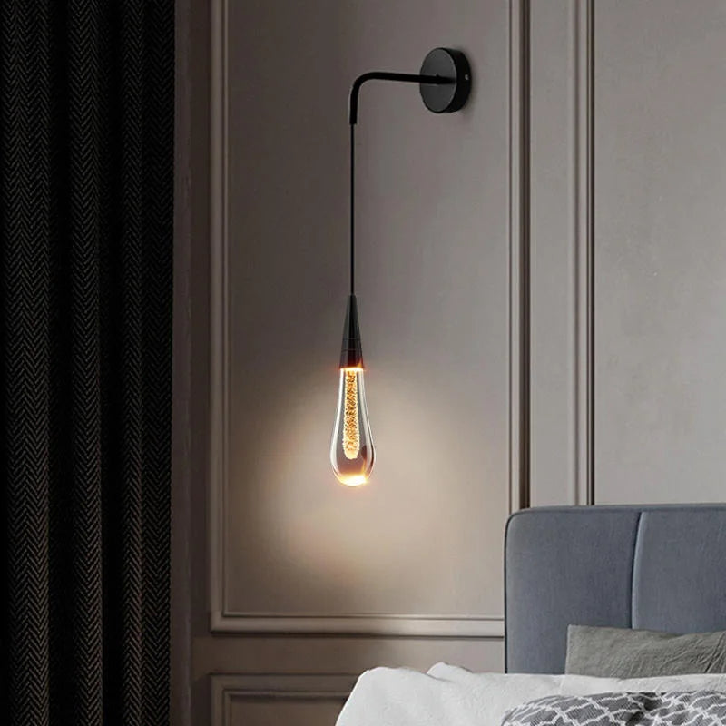 Modern Glass Raindrop LED Wall Sconce 1-Light Lasson Living