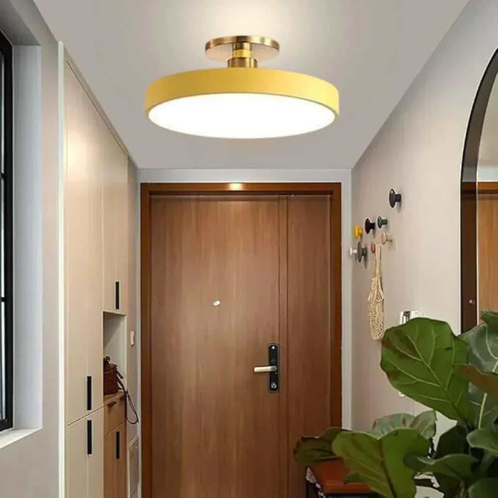 Modern Brass Round LED Ceiling Light 1-Light Lasson Living
