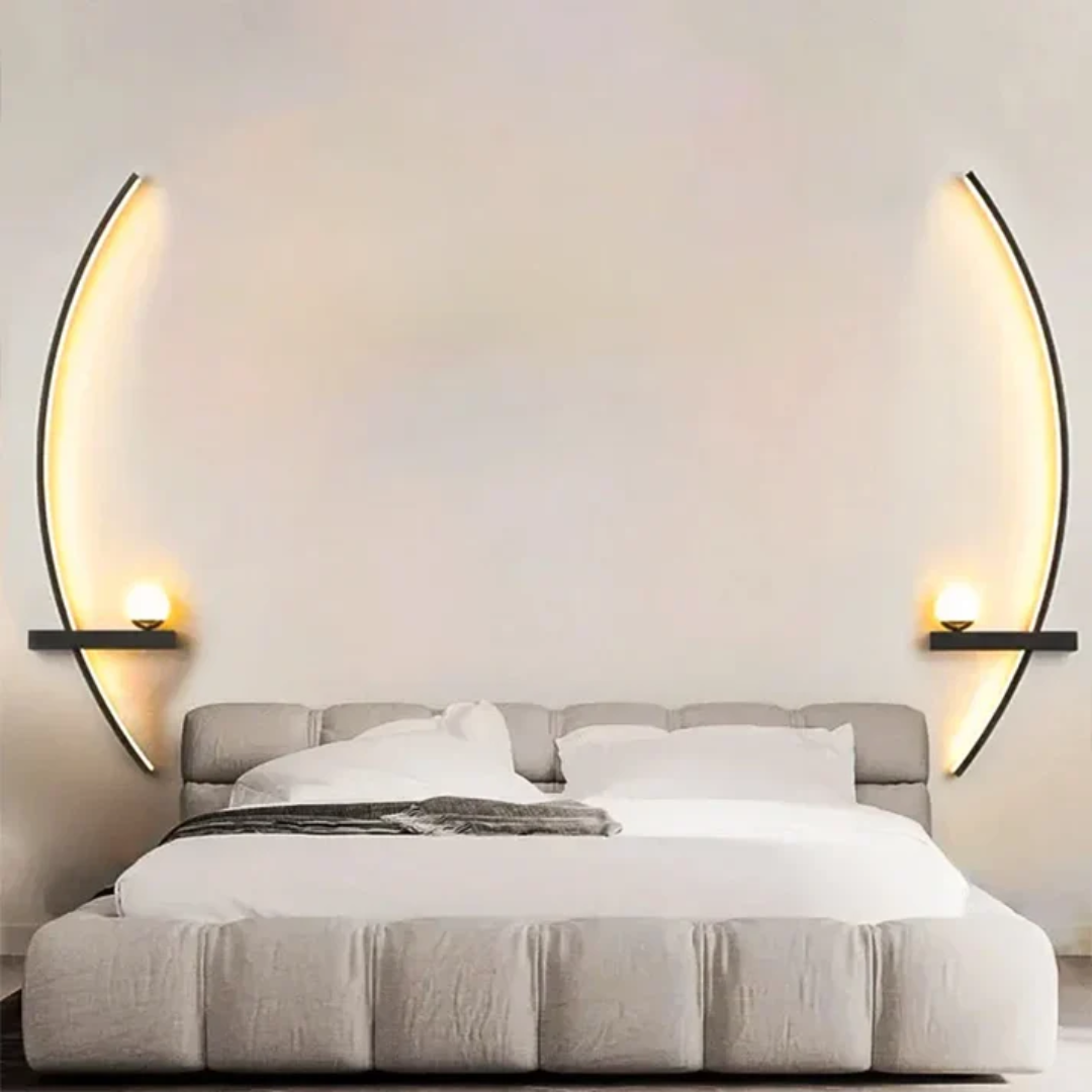Modern Brass Arc LED Wall Sconce 2-Lights Lasson Living