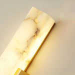 Modern Alabaster-Effect Brass Wall Sconce LED 1-Light Lasson Living
