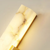 Modern Alabaster-Effect Brass Wall Sconce LED 1-Light Lasson Living