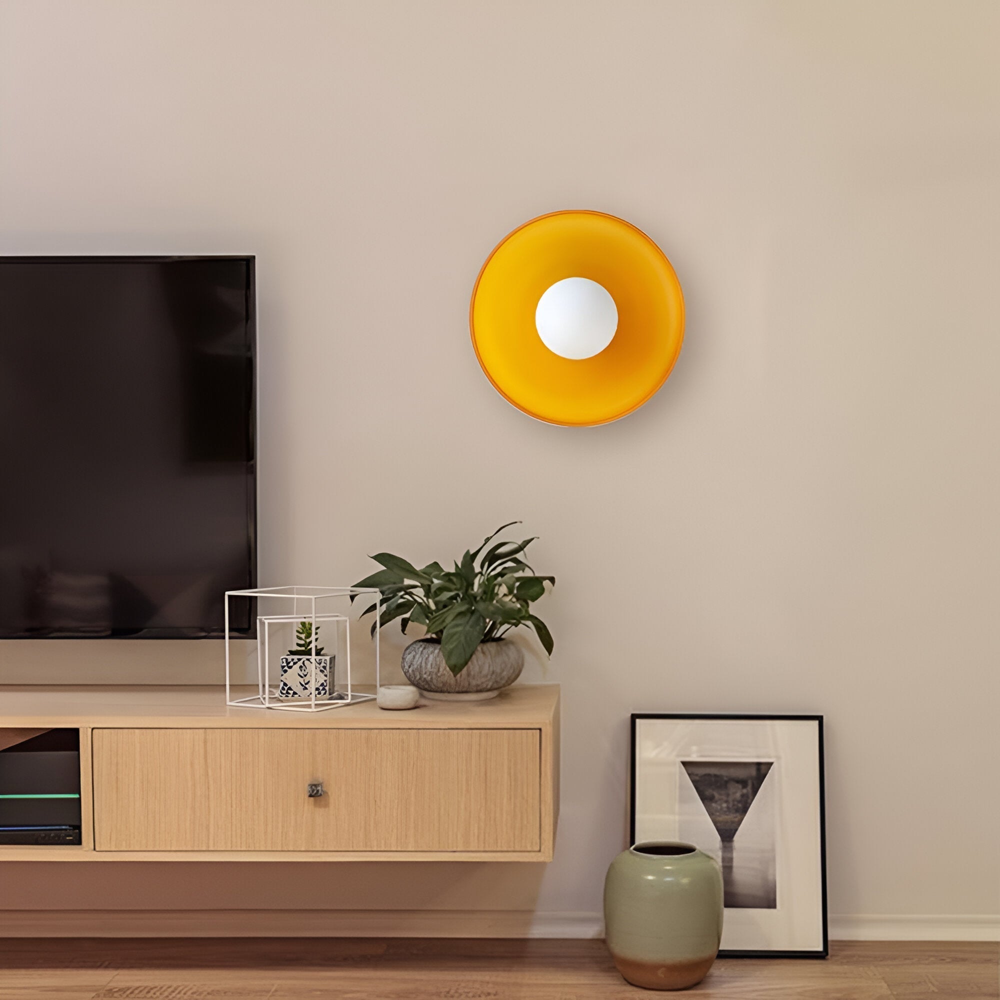 Modern Glass Disc Ceiling and Wall Light LED 1-Light Lasson Living