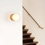 Modern Travertine Stone Round Outdoor Wall Light LED 1-Light Lasson Living