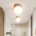 Modern Travertine Stone Round Outdoor Wall Light LED 1-Light Lasson Living