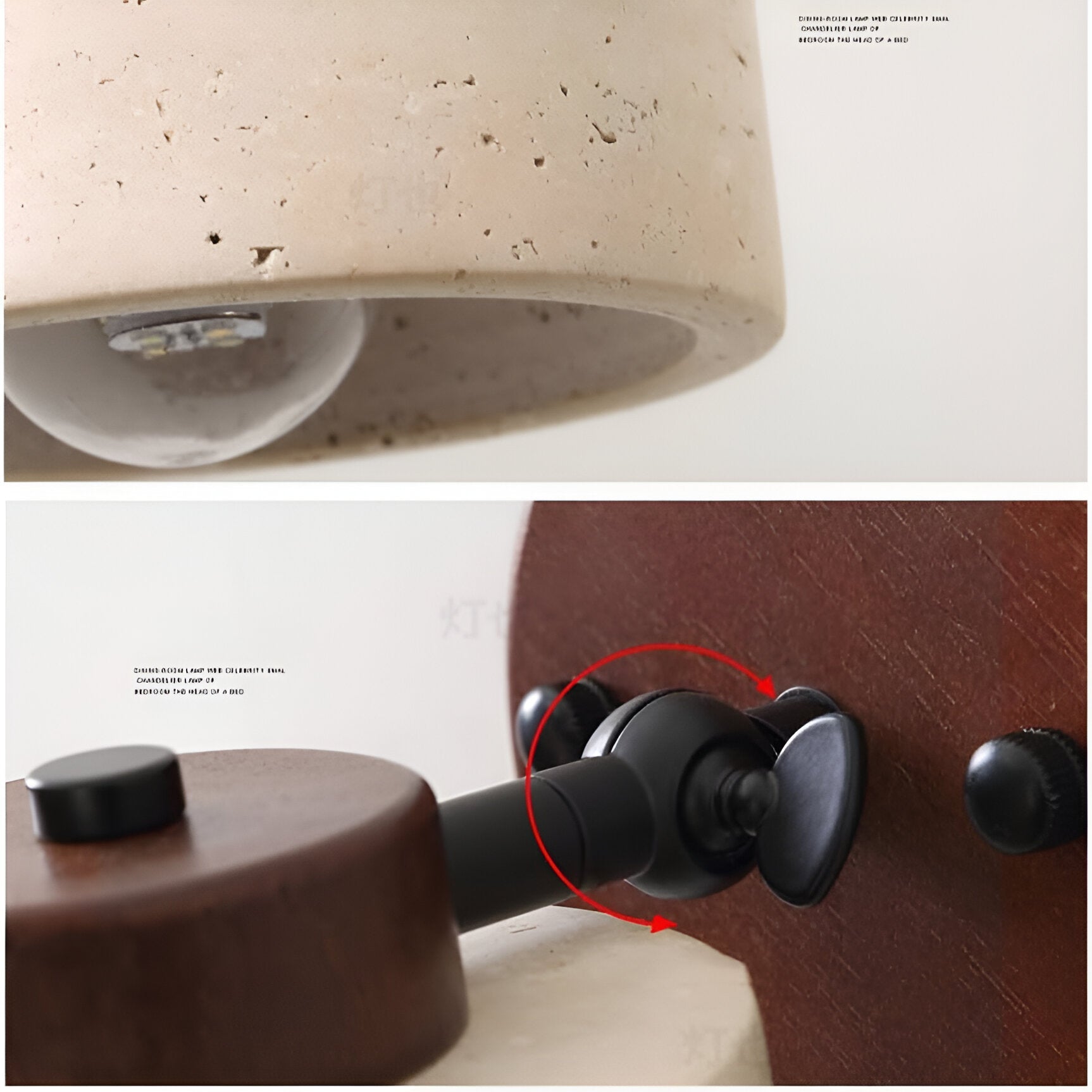 Minimalist Travertine Wood Cylinder Wall Sconce LED 1-light Lasson Living