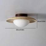 Nordic Minimalist Travertine Round LED Ceiling Light 1-Light Lasson Living