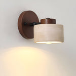 Minimalist Travertine Wood Cylinder Wall Sconce LED 1-light Lasson Living