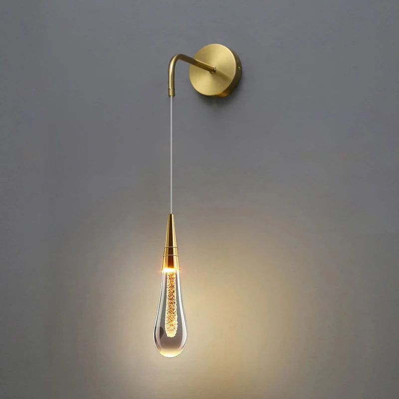 Modern Glass Raindrop LED Wall Sconce 1-Light Lasson Living