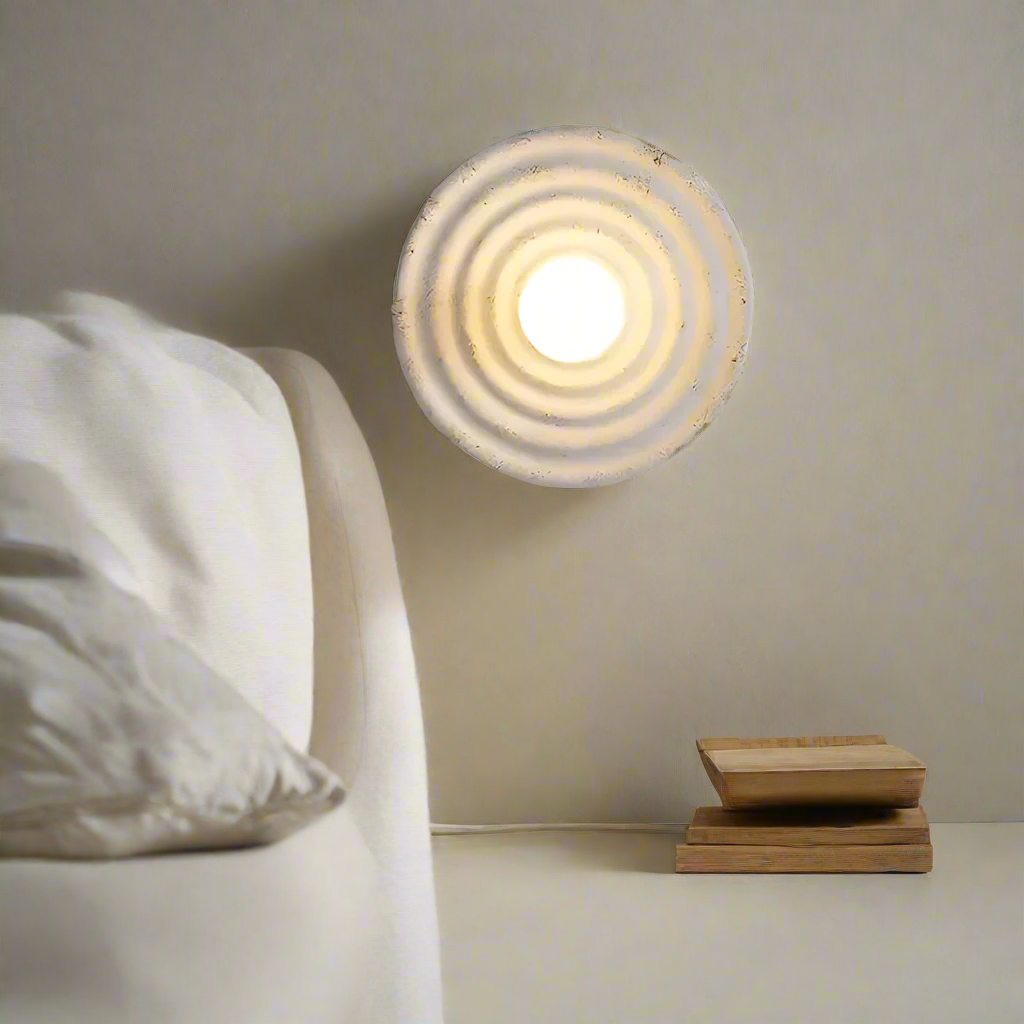 Modern Minimalist Resin Circular Wall Sconce G4 1-Light Lasson Living