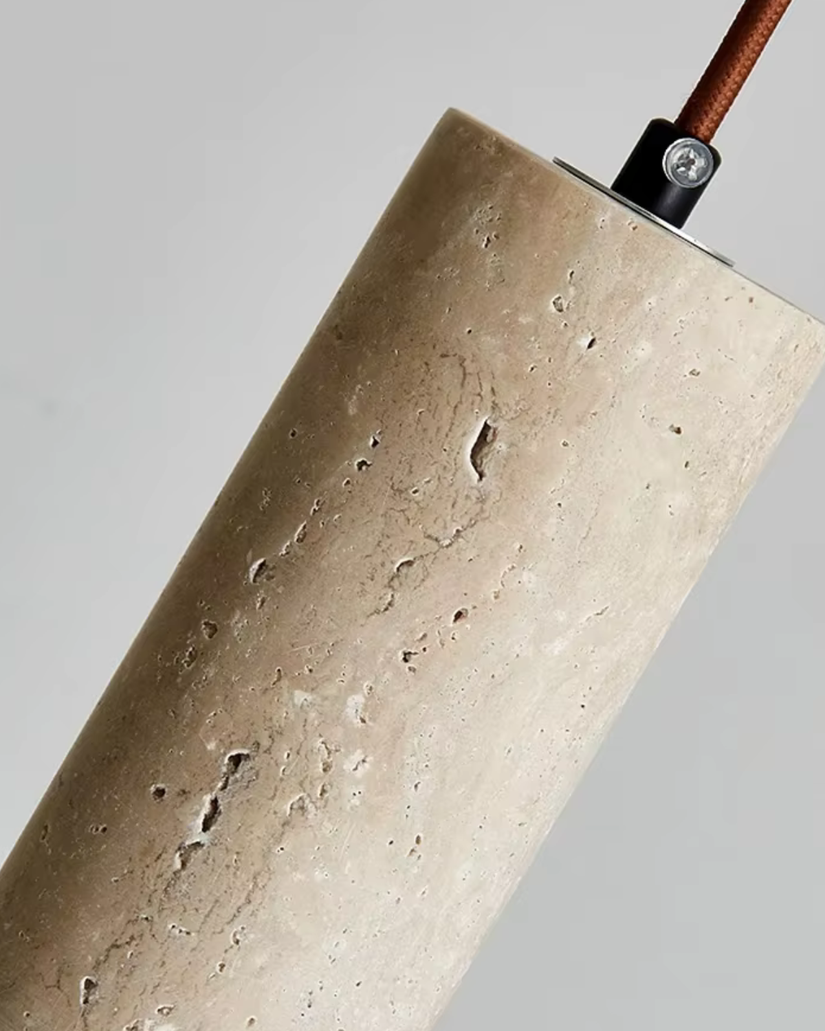 Minimalist Travertine Cylinder Pendant Light 1-Light Lasson Living