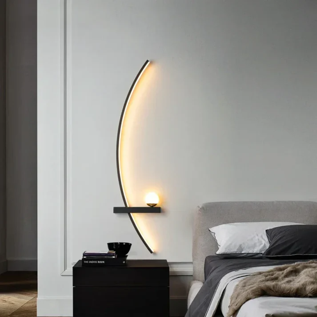 Modern Brass Arc LED Wall Sconce 2-Lights Lasson Living