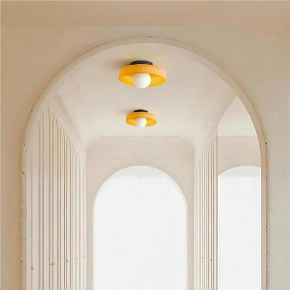 Nordic Glass Olive Disc Wall & Ceiling Light LED 1-light Lasson Living