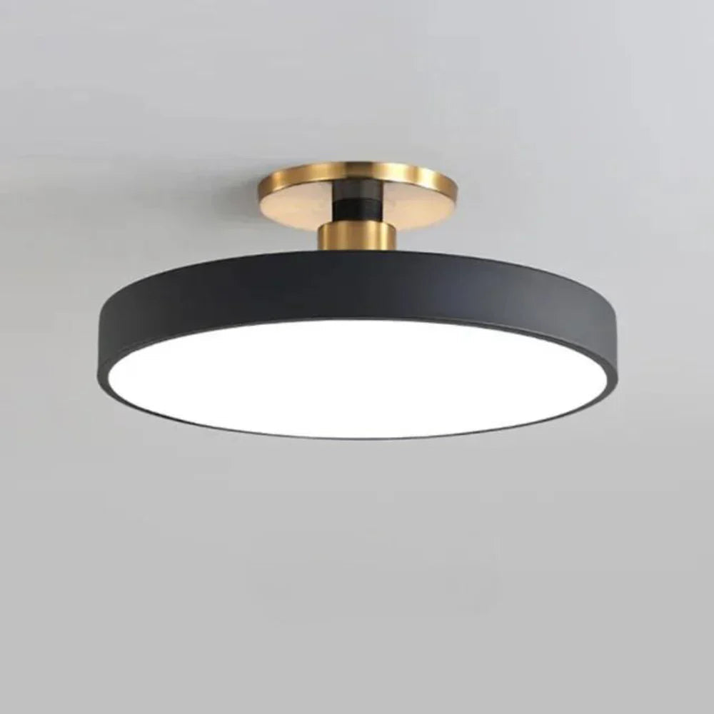 Modern Brass Round LED Ceiling Light 1-Light Lasson Living