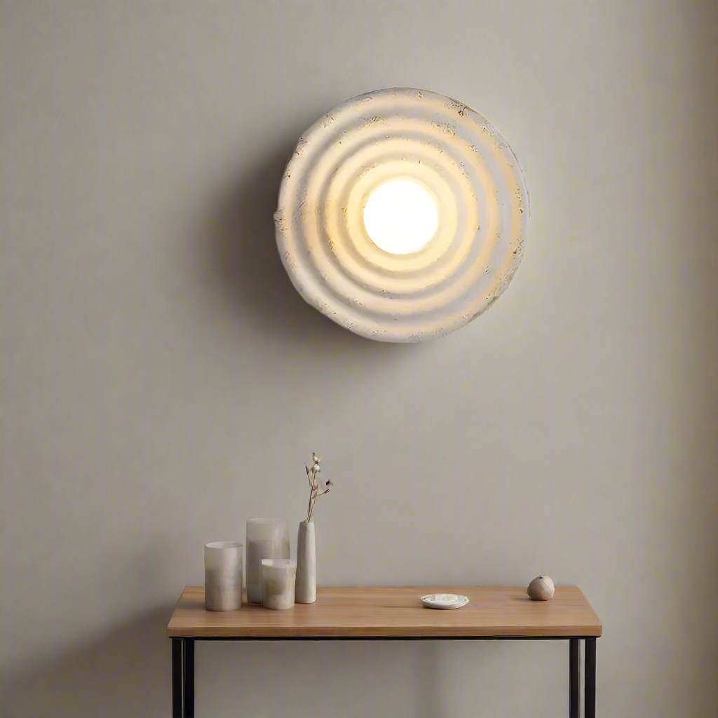 Modern Minimalist Resin Circular Wall Sconce G4 1-Light Lasson Living