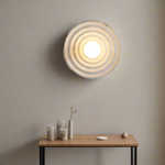 Modern Minimalist Resin Circular Wall Sconce G4 1-Light Lasson Living