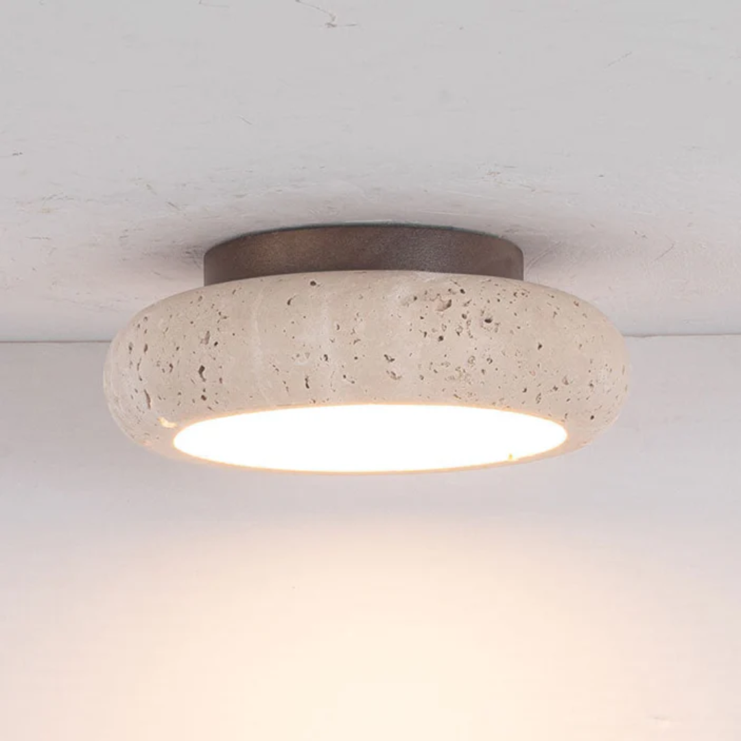 Retro Travertine Wood Ceiling Light 1-Light Lasson Living
