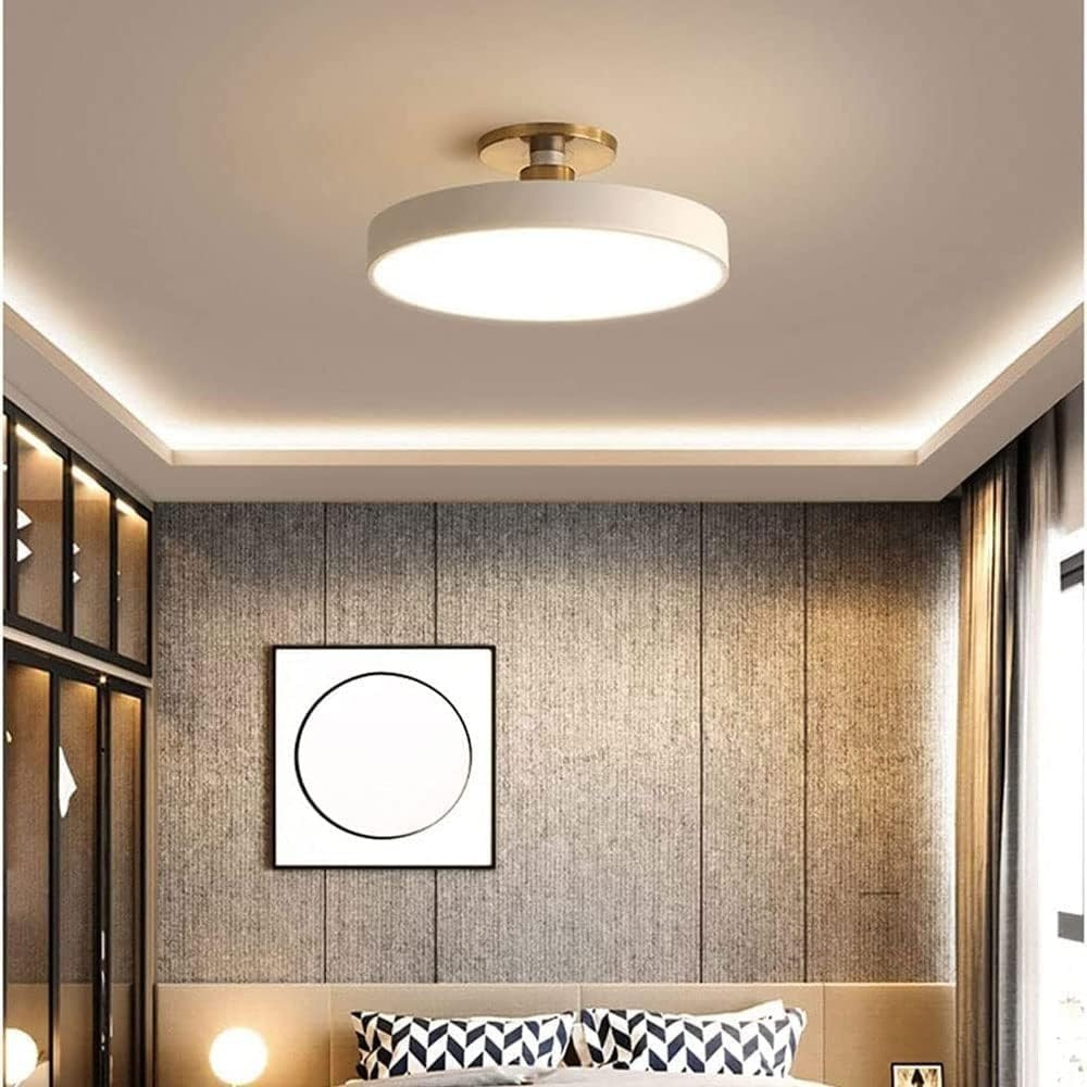 Modern Brass Round LED Ceiling Light 1-Light Lasson Living