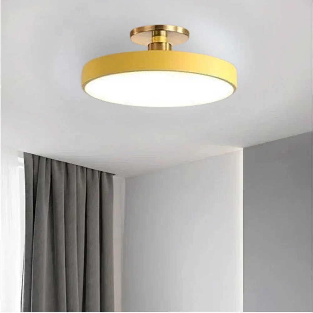 Modern Brass Round LED Ceiling Light 1-Light Lasson Living